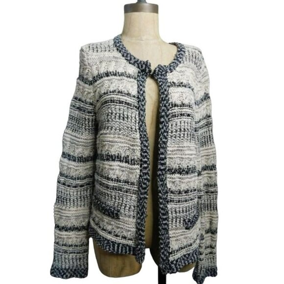 Chico's Size M Medium (1) Woven Knit Cardigan Sweater - Picture 1 of 3